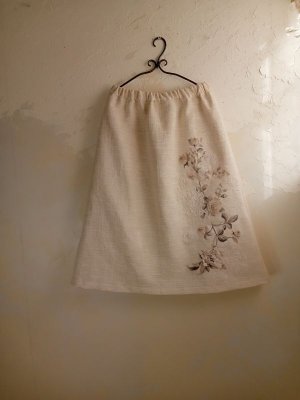 画像1: サマーツイードのローズコラージュスカート ★