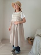 Detaile1: フランスレースとピンタックジャガードワンピース