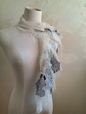 画像1: コットンチュールフリンジレースストール
