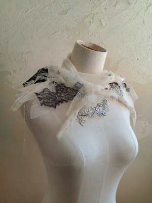 画像3: コットンチュールフリンジレースストール