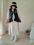 Detaile1: ブラックデニムローズベスト　