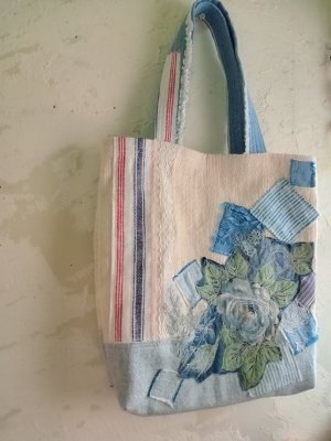 画像2: VintageRoses ブルーローズテキスタイルバッグ 
