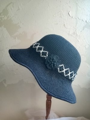 画像2: ブラックドットコサージュのクロッシェ