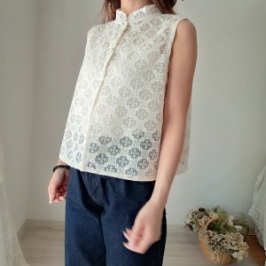 画像2: コットンオーガンジーレースベスト