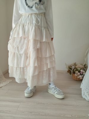 画像2: フリルレーススカート