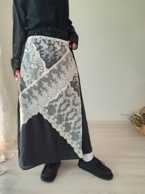 画像1: アシメトリーレーススカート