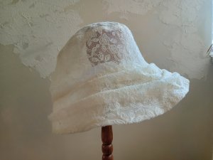 画像3: ※一点物※透かしレースのクロッシェ(コサージュ付)