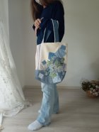 Detaile2: VintageRoses ブルーローズテキスタイルバッグ 