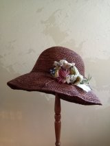 シルク染花のラフィアハット★限定品