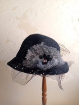 コラージュレースハット★1点物作品★