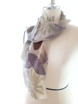 ナチュラルリーフ染めストールBOTANICAL PRINT    LEAF