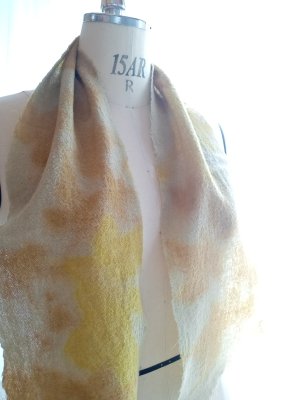 画像1: ナチュラルリーフ染めストールBOTANICAL PRINT    LEAF★