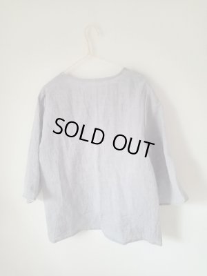 画像12: クローバーの刺繍コサージュリネンブラウス★限定品