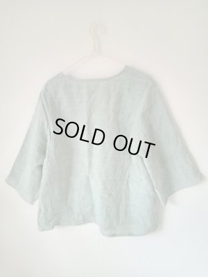 画像16: クローバーの刺繍コサージュリネンブラウス★限定品