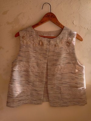 画像5: フランスヴィンテージビーズ刺繍イタリアサマーツイードベスト★限定品