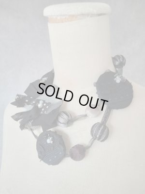 画像1: テキスタイルボールネックレス ブローチ付き★限定品