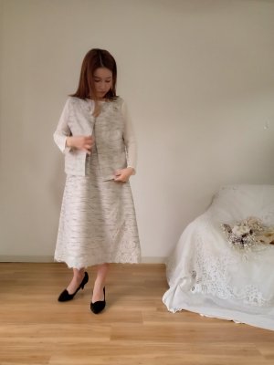 画像15: フランスヴィンテージビーズ刺繍イタリアサマーツイードベスト★限定品