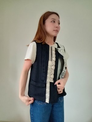 画像9: イギリスクルーニーレースパッチワークベスト★限定品