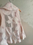 Detaile1: シルクオーガンジー&メリノウール フェルティングベスト 草木染め ピンクベージュ