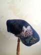 画像2: メリノウールニードルパンチフェルティング刺繍ベレー★1点物作品★ (2)